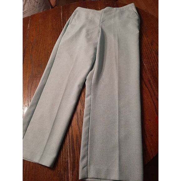 Size 10 Alfred Dunner Mint Green Rear Elastic Waist Pants Trousers Slacks - Picture 1 of 3